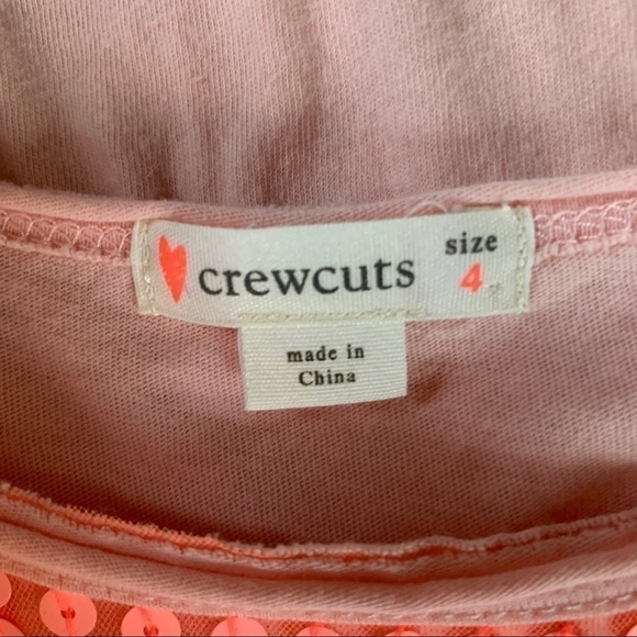 Crewcuts Neon Orange Sequin Tunic T-shirt Dress 4 - Picture 4 of 6